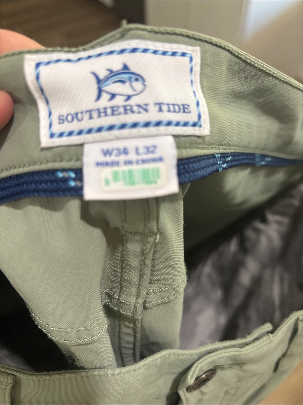 Southern Tide 5-pocket Chinos in light olive green. Men's W34 L32. Very sharp! - Picture 5 of 7